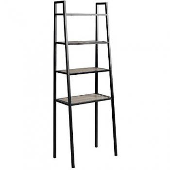 Estantería AROL Roble/Negro 4 Baldas MDF/Metal 65x38,5x180 cm