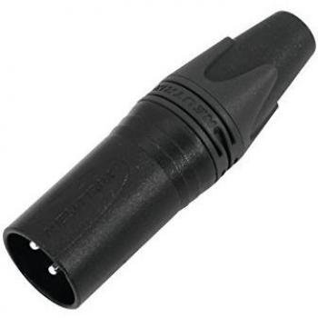 Neutrik NC3MXX-BAG 3-Pin Male XLR Connector Plug - Black, Solderable, Suitable for Cable Diameter 3.5-8mm