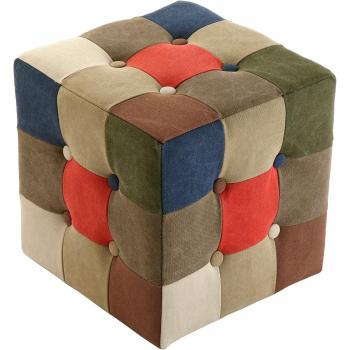 Versa Canvas Patchwork - Taburete cubo, multicolor