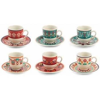 Villa D'Este Home Tivoli 2195371 Shiraz - Juego de 6 tazas de café con tapa