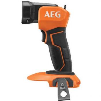 Linterna LED 18V AEG, 340 lúmenes, cabeza pivotante, gancho para colgar, versión cero sin baterías ni cargador