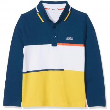 Boss Polo Manches Longues, Niños, Azul