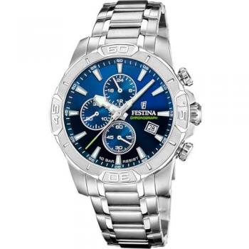 Festina Reloj de Hombre F20704/4 Timeless Chronograph de Acero Plateado