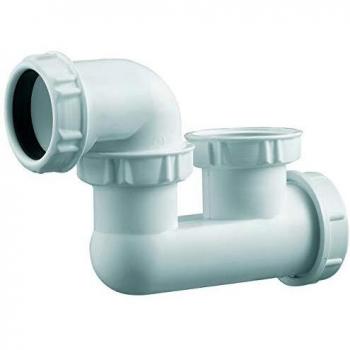 Sifón de bañera orientable 360° con salida Ø40 mm y unión cónica 40x49