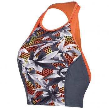 Speedo Hydra Fizz Racerback Tankini Traje de baño, Mujer, Grey/Black, L