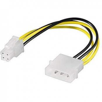 Adaptador de Alimentación 5.25 Molex a P4 4 Pin - Cable de 15 cm (Negro/Azul)