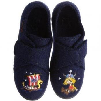 Giesswein Wieck - Pantuflas de lana niño, color azul, talla 27