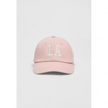 Salmon Pink LA Embroidered Cap OS