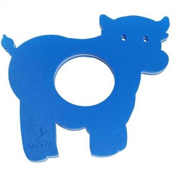 Tapiz Flotante Leisis Forma de Vaquita con Film a Dos Caras, Agujero Central, 25 cm, Juguetes para Playa, Bebés Unisex, Azul/Blanco/Azul, 65.5x66