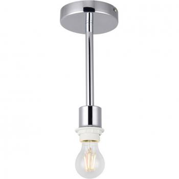 Plafón Baymont cromo brillo 1 bombilla E27 26,5 cm semi empotrado universal