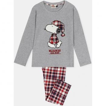 Pijama Peanuts Cute Snoopy gris para niñas