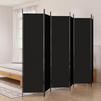 vidaXL 6-Panel Room Divider Black 300x200 cm Fabric