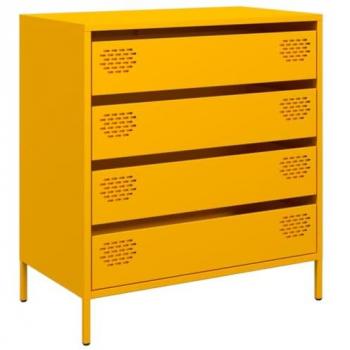Aparador acero laminado en frío amarillo mostaza 68x39x73,5 cm