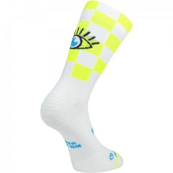 Sporcks Race Eye Running Socks - White Yellow, Size L
