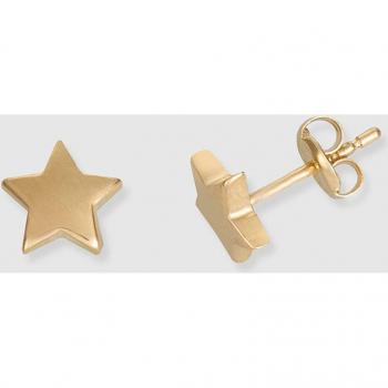Pendientes de niña de oro con forma de estrella