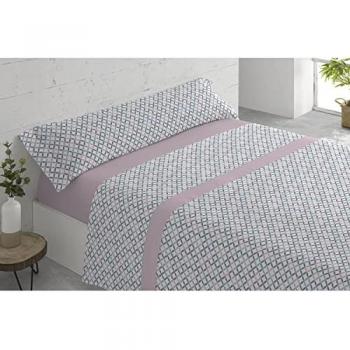 Juego de Sábanas Tres Piezas Algodón/Poliéster Cama 90 Anillo Rosa