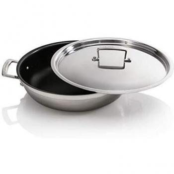 Cacerola baja de acero inoxidable Le Creuset