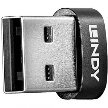 LINDY 41884 Adaptador USB Tipo C a USB Tipo A, Conversor de Género, USB 2.0, Color Negro