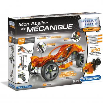 Juego de Construcción Clementoni My Mechanics Workshop - Juego de construcción educativo, incluye piezas para ensamblar diferentes modelos mecánicos, fomenta la creatividad y el aprendizaje STEM, adecuado para niños a partir de 8 años