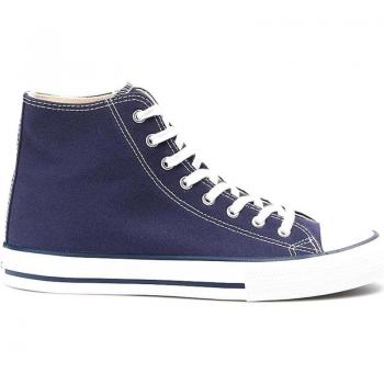 Zapatillas abotinadas de lona Victoria con puntera de goma para niños y adultos en color marino azul