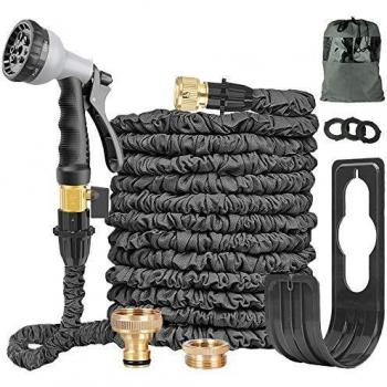 Avyvi 100ft (30M) Tubo de Manguera de jardín expansible, Manguera mágica expandible Flexible con Pistola de riego de pulverización múltiple/Bolsa de Almacenamiento/Percha de Manguera,
