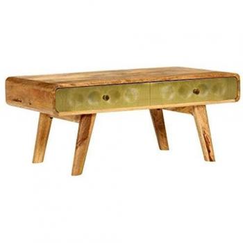 vidaXL Mesa de Centro de Madera Mango Maciza 90x50x40cm Decoración Casa Hogar