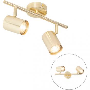 Lámpara de techo moderna latón 2-luces orientable JEANA, acero, alargada, adecuada para LED, máxima potencia 2 x 35 Watt