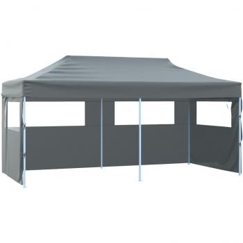 Carpa plegable profesional con 4 paredes acero antracita 3x6 m