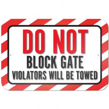 Gráficos y más, 22,9 x 15,2 cm de no bloque de puerta violators será Remolca Metal Sign Junta