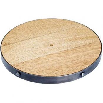 Industrial Kitchen Salvamanteles Redondo, Soporte para Tetera, Madera Mango, 20 cm