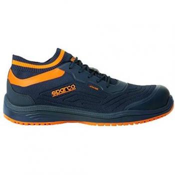 Sparco Teamwork Scarpa Antinfortunistica Da Lavoro-Bassa per UOMO E DONNA-LEGEND-S1P SRC ESD, Botas de Seguridad y contra Incendios Unisex Adulto, BLU Marine/Arancio Fluo, 43 EU