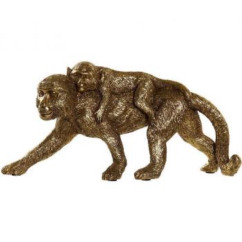 Figura Decorativa de Resina con Monos