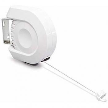 Relaxdays 10018369 Cuerda para Tender la Ropa Extensible 12 m Roll Sistema para ocupar Menos Espacio Resistente a la Intemperie