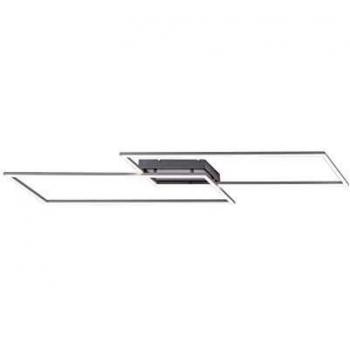 Plafón LED Inigo de 2 luces, 113.2 cm, regulable en intensidad, diseño moderno y acabado en aluminio plateado