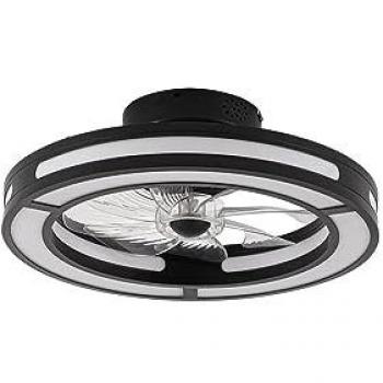 Ventilador de Techo DC 58W Kastoria Negro con 8 Aspas ABS, 6 Velocidades, Iluminación LED 5900lm, Control Remoto, Función Memoria y Temporizador