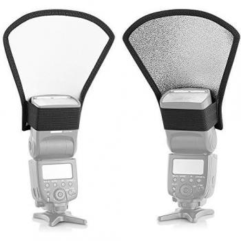 Neewer® Difusor de flash Plata/reflector blanco para Nikon Speedlite SB-600, SB-800, SB-900, Canon Speedlite 380EX 430EX 550EX 580EX, Vivita flash Sony Pentax Olympus Yongnuo Neewer Godox flash