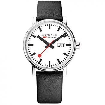 Mondaine Evo2 40mm Big Date Swiss Watch with Black Vegan Strap