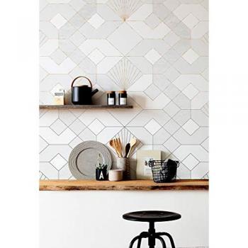 Papel Pintado No Tejido Komar Conchas, 150x280 cm (Ancho x Alto) en Gris y Blanco