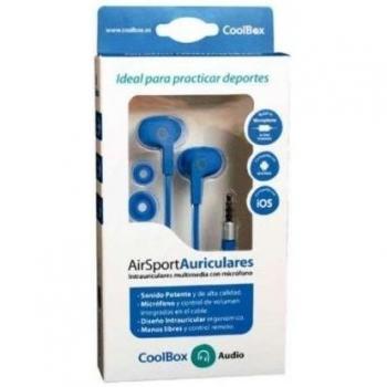 CoolBox PCS75107REPIAM185 - Auriculares deportivos con micrófono, color azul