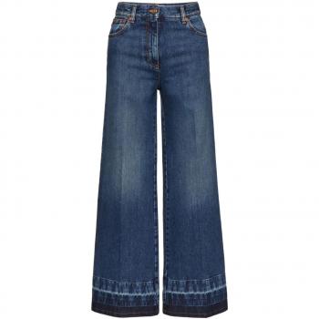 Valentino Women's Blue Wide Leg Flare Denim Jeans - Size 28