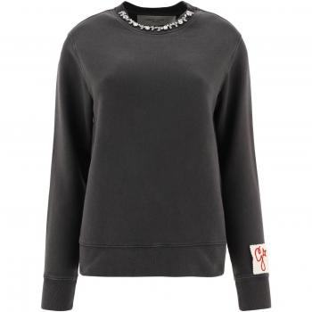 Golden Goose Women's Athena Faceted Ornamented Sweatshirt in Grey, Size XS