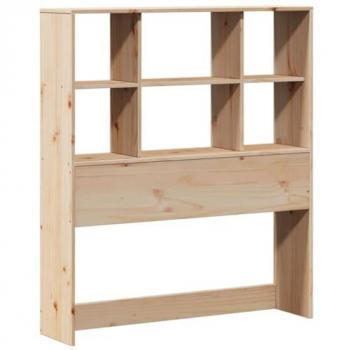 Cabecero de cama con almacenaje madera maciza de pino 75 cm Marrón