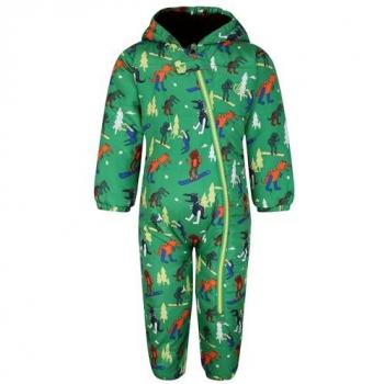 Dare 2b Kids Fully Lined Bambino II Insulated Snowsuit Trek Green Dinosaur, Size: 6-12 Months - ARED 5,000 Waterproof Ski Snowsuit with insulated and breathable fabric, suitable for skiing,