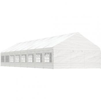 Gazebo con Techo Blanco 17,84x5,88x3,75 m en Polietileno