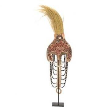 Figura Decorativa de Conchas en Madera Natural 27x20x98 cm - Complemento Ideal para el Hogar