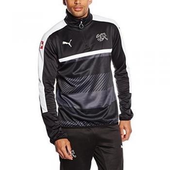 Puma Manga Larga Camiseta Suisse 1/4 Zip Training Top, hombre, color Negro - blanco y negro, tamaño XXXL