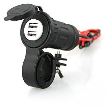 USB Cargador Doble Puertos Encendedor Adaptador de Corriente Impermeable para Motocicleta