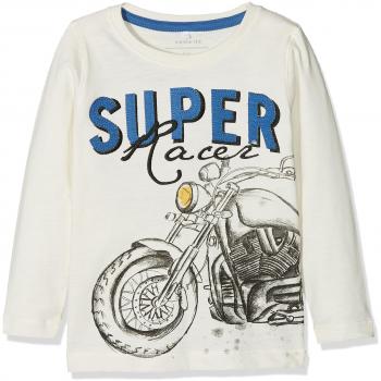NAME IT Nmmerben LS Top, Camisa Manga Larga para Bebés, Blanco