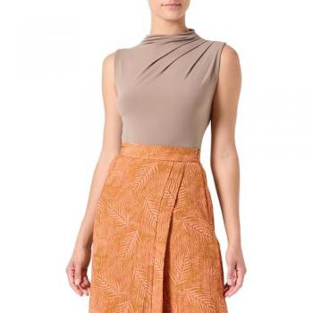 Pieces Madison Women's Draped Tank Top in Taupe Gray