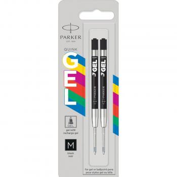 Recambio de gel Parker Jotter punta media negro - Blíster de 2 unidades